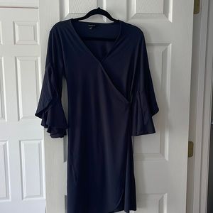 Banana republic wrap trumpet sleeve dress